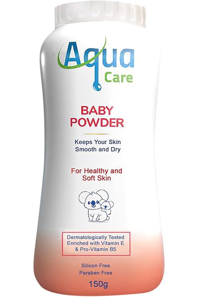 AQUA CARE 100% Natural Baby Powder, Protect From Chafed Skin | Paraben Free & Silicon-Free Formula,