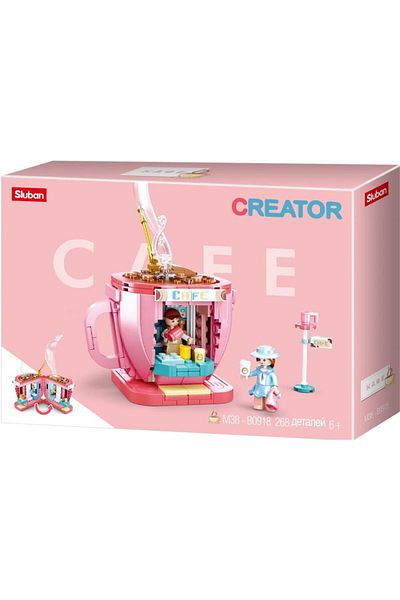 Sluban Creator Series - Cafe Building Set 268 Pcs - Pink