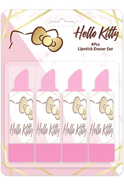 Hello Kitty مجموعة ممحاة أحمر الشفاه هالو كيتي للأطفال - 4 قطع