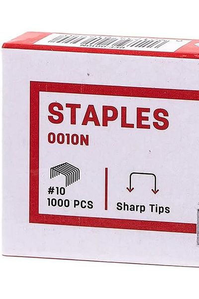 Deli E0010N Staples Box No.10, 20 Pieces, Silver