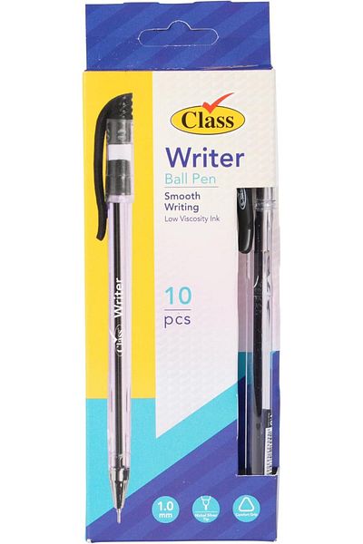 Class Black Ink Ball Writer Pen (10 Pieces Box)