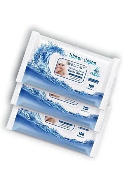WELZIAD Baby Water 100-Wipes, 3-Pack