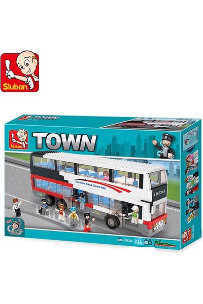 Sluban Town Series - Luxurious Bus Double Decker Building Blocks 741 PCS with 9 Mini Figures - For A