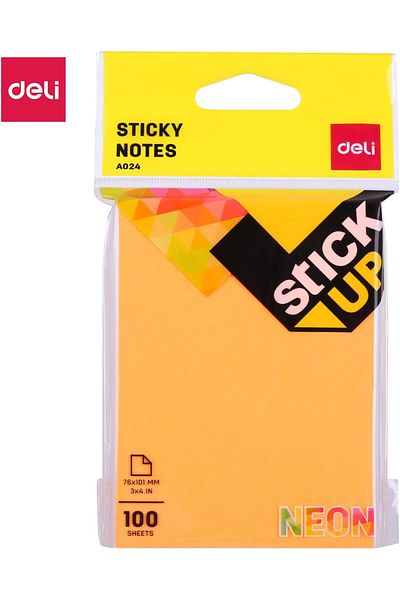 Deli Sticky Notes 100 Sheets, 3 Inch x 4 Inch Size, Assorted Colors