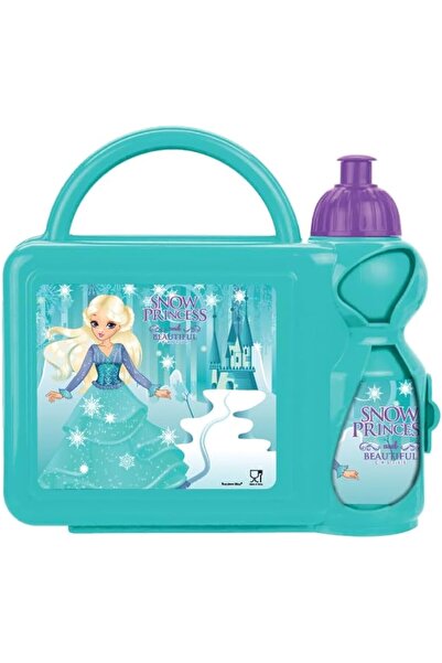 Generic Snow Princess Kids Plastic Lunch Box and Water Bottle, Blue