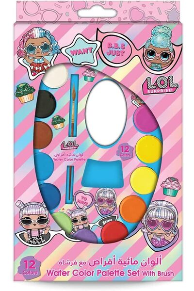 Rainbow Max Lol 12 Colors Watercolor Paint Set For Kids With Brush,