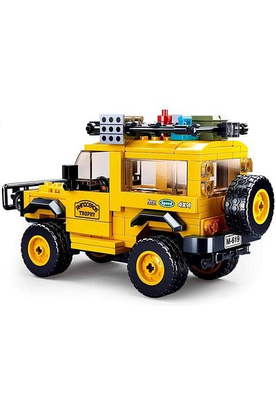 Sluban Model Bricks Series - Yellow Jeep Building Blocks with Mini Figures - For Children 12 Years a
