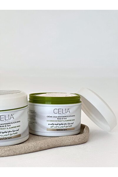 Celia كريم تبييض وتقشير بخلاصة عرق السوس وحليب اللوز، 500 غرام