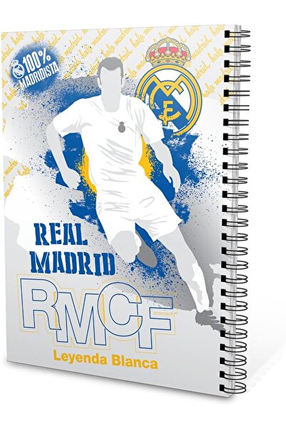 Real Madrid Spiral Notebook 70-Sheets for Taking Notes, A5 Size, Gray