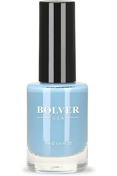 Bolver - سريع الجفاف، لامع، عصري، طبيعي، تركيبة خالية من 9 ألوان، طلاء أظافر لامع أزرق مخضر 615-11 مل