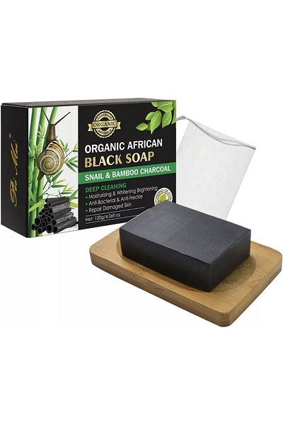 Pei Mei Bye Me Organic African Snail & Black Bamboo Charcoal Soap 120g