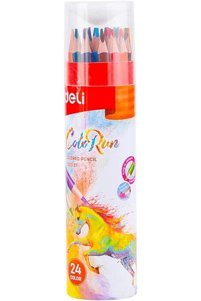 Deli Coloring Pencils with Sharpener 24-Piece Set, Multicolor