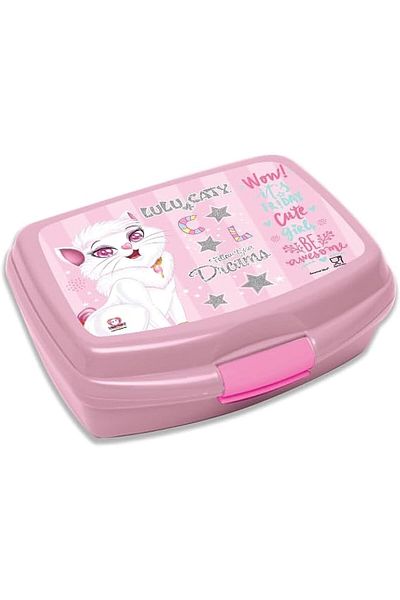 Rainbow Max Lulu Caty Kids Plastic Lunch Box, Light Pink