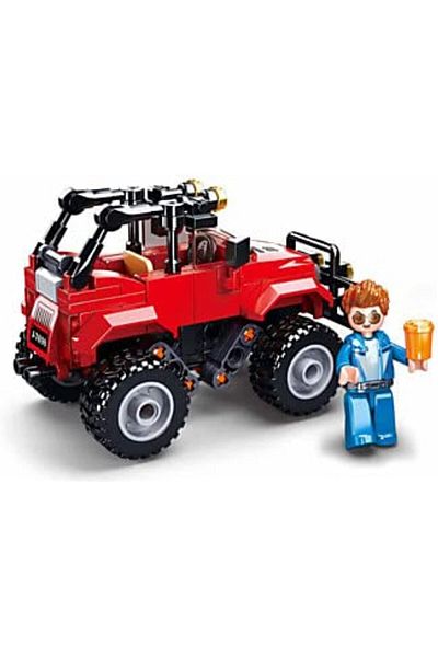 Sluban Town Series - Red SUV Building Set With Figur - 135Pcs