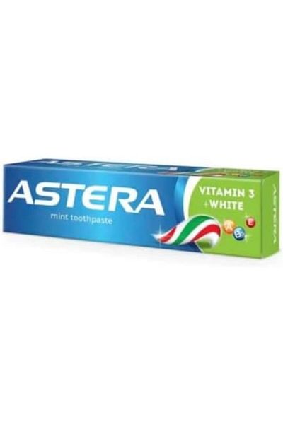 ASTERA معجون أسنان فيتامين 3 بالنعناع الأبيض