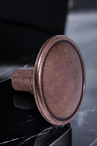 Badem10 Buton de artă din metal antic din cupru - Mâner dulap sertar pentru mobilier și bucătărie