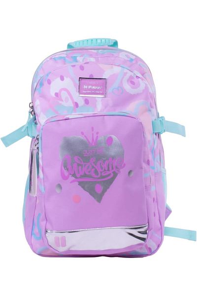 Pause Stylish Students Backpack, 17.5 Inch Size, Purple/Blue