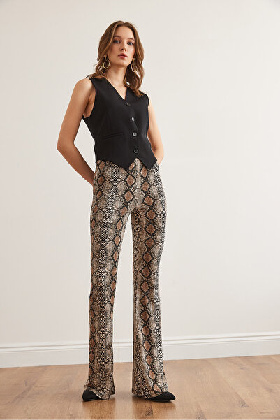 Olalook Bézs Snake Leg - női, levetkőzött, puha viszkon leggings