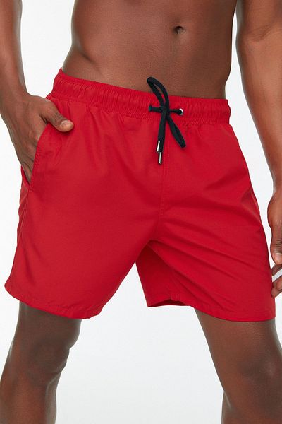 Trendyol Collection Rote Seeshorts in Standardlänge - TMNSS20DS0023
