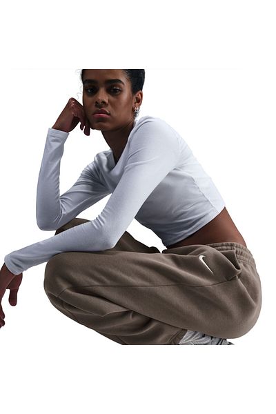 Nike W Nsw Phnx Flc Hr Os Pant 2 - Minkbrown(Sail)