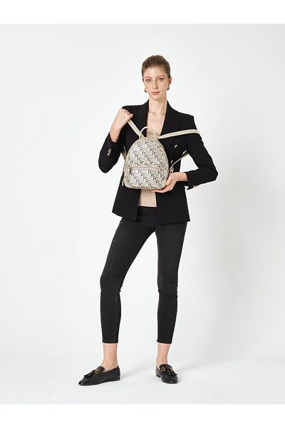 Pierre Cardin New Gold Monogram Women's Backpack 05Po25Y1888