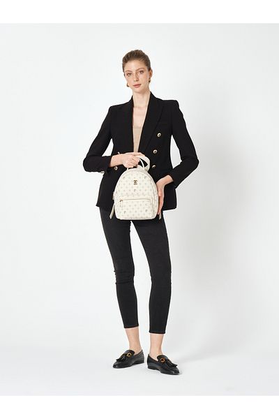 Pierre Cardin Vanilla Monogram Women's Backpack 05Po25Y1888