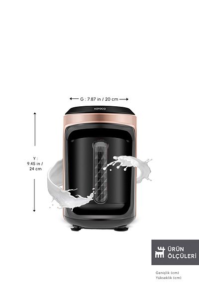 Karaca Hatir Hüps Quartz Közde, Milk Beverage Preparation Turkish Coffee Machine 5 Cup Capacity Rosegold