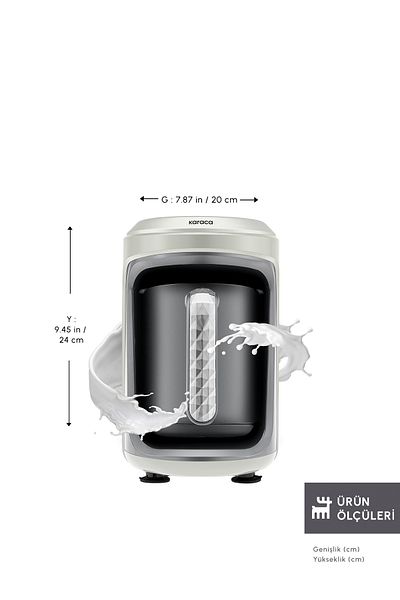 Karaca Swiss Quartz Ember with 5 Cup Capacity - Memory Hüps, Milk Beverage Preparation Turkish Coffee Machine
