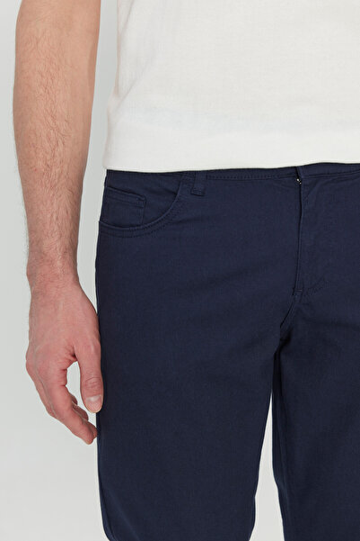 AC&Co / Altınyıldız Classics Men's Navy Blue Cotton Slim Fit Slim Fit 5 Pocket Flexible Casual Pants