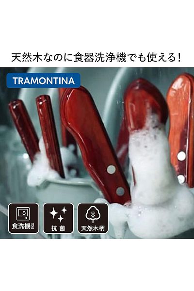 TRAMONTINA Since 1911, Made In Brazil - Stainless Steel Dessert Spoon With Treated Brown Polywood Handle