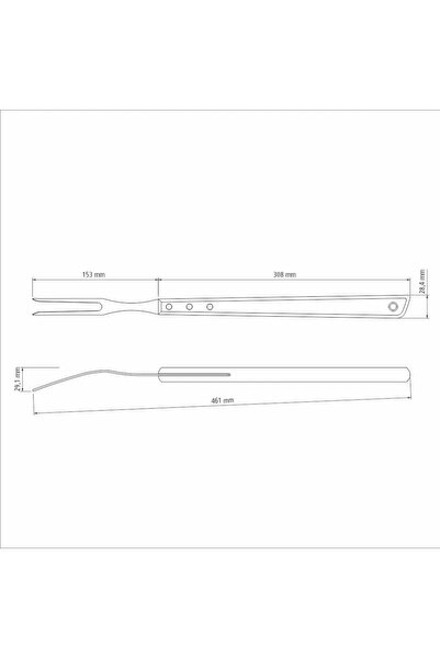 TRAMONTINA Since 1911, Made In Brazil - Churrasco 46cm Stainless Steel Carving Fork With Wooden Handle