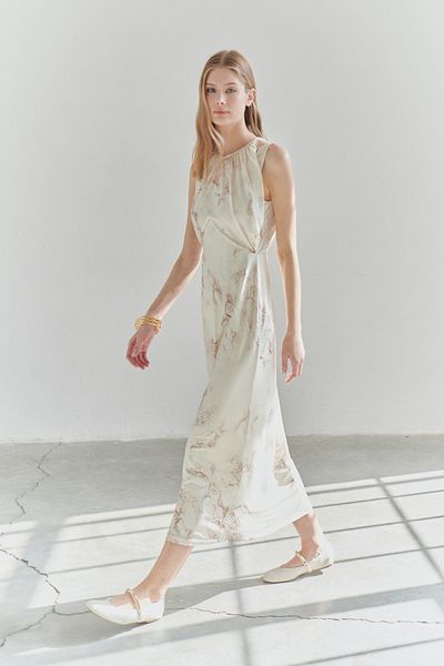 Trendyol Collection Limited Edition Printed Blouse Look Stretchy Maxi Knitted Dress Twoss25El00480