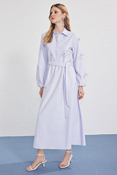 Trendyol Modest Lilac Bow Detail Woven Dress Tctss25Eb00140