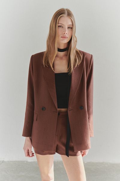 Trendyol Collection Braune Blazerjacke, Modell TWOSS25BC00036