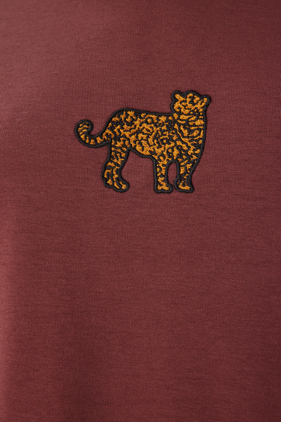 Happiness İstanbul Γυναικείο Καφέ Κεντημένο Καλοκαιρινό Πλεκτό Φόρεμα CR00467