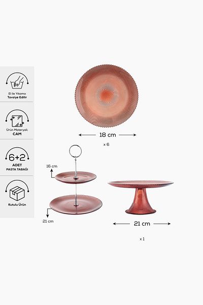 Karaca Irida 8 Piece Cake/Dessert Set