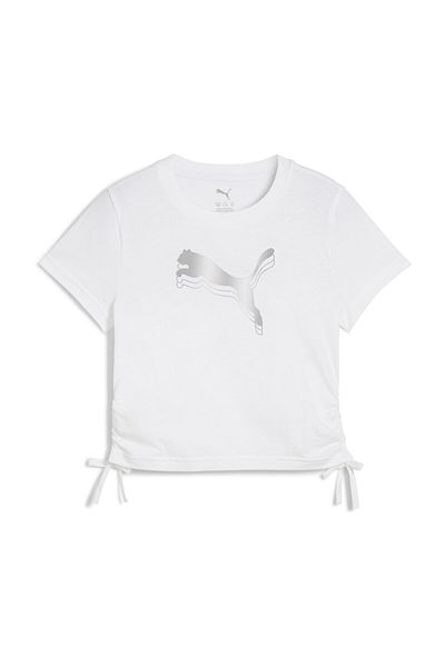 Puma Logo bedrucktes Slim-Fit-T-Shirt – kurze Ärmel, Rundhalsausschnitt, kurze Länge