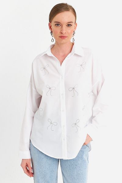 Cool & Modest Cămașă de damă White Stone MZER426