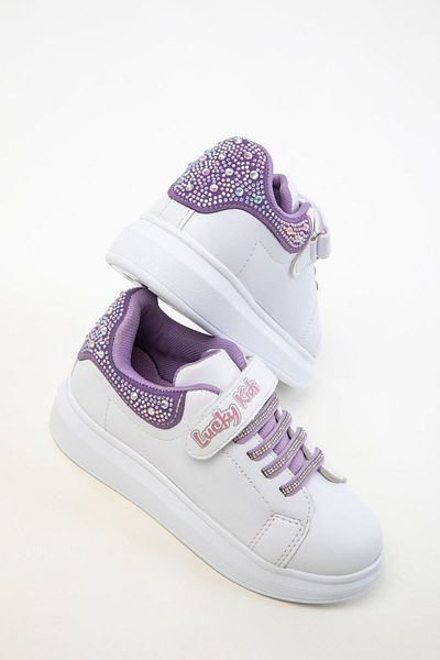 SOHO Weiß-lila Unisex-Kinder-Sneaker 20441