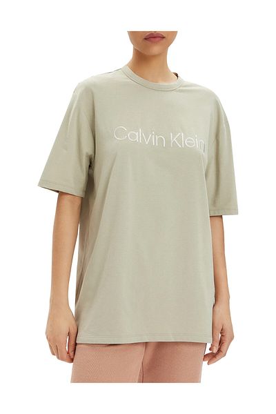 Calvin Klein Women Rectangle Sleeve Bi-Neighborhood T-Shirt Follow with Logo