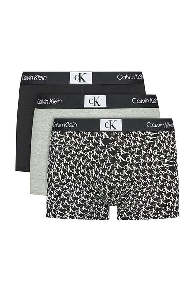 Calvin Klein Herren-Boxershorts mit Markenlogo, elastischem Band, Schwarz-Grau-Schwarz, geeignet für den täglichen Gebrauch 000Nb3528e-Jgn