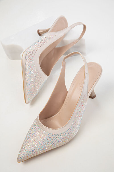 SOHO Beige Women's Classic Heeled Shoes 20444