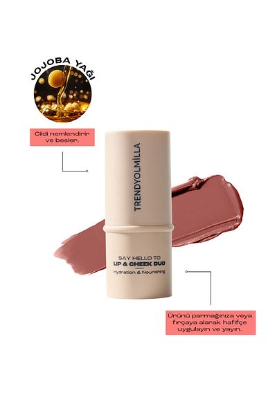 Trendyolmilla Beauty Natürlich aussehende Lippen- und Wangenfarbe mit Jojobaöl Lip & Cheek Bubblegum TKZAW25LK00001