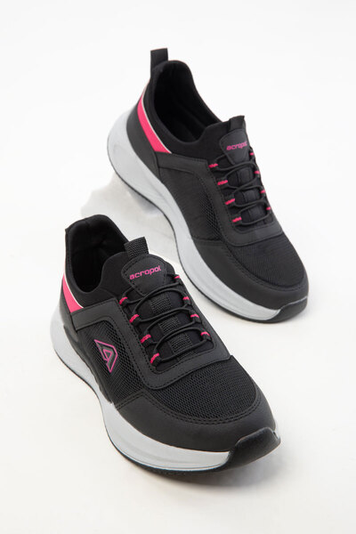 SOHO Czarno-fuksjowe trampki damskie 20438