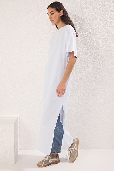 Trendyol Modest Khaki-White 2 Pack Knitted Single Jersey Underwear Lining Dress