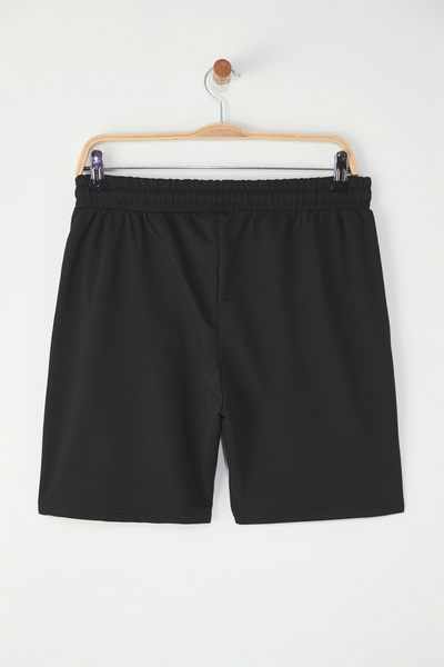 Edit by Trendyol Palm Print Black Shorts - Regular Fit Bermuda Tedss25Sr00002