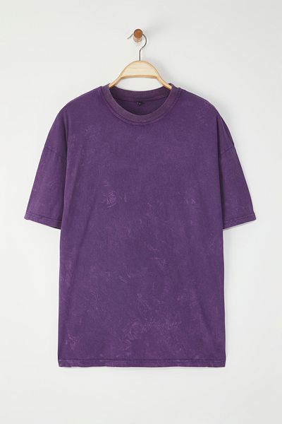 Edit by Trendyol Purple Oversize Cut T-Shirt Tedss25Ts00007