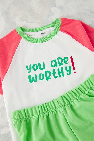 TRENDYOLKIDS Male Child 100% Cotton Slogan Printed Short Sleeve Tkdss25Au00112 Team