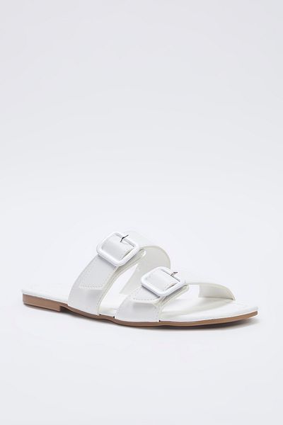 TRENDYOL SHOES Papuci de damă Off-White TAKSS25TE00031