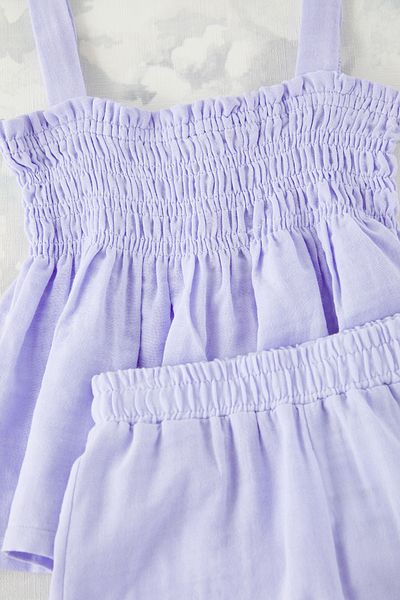 TRENDYOLKIDS Lilac Plain Knitted Bottom-Top Suit Tkdss25Au00063